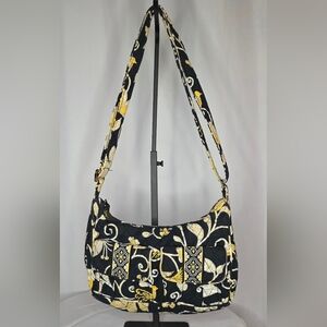 Vera Bradley Floral Black and Yellow Shoulder Bag. EUC!